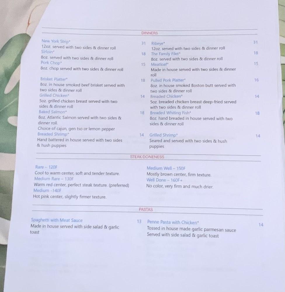 The Family Table Restaurant Menu image 4